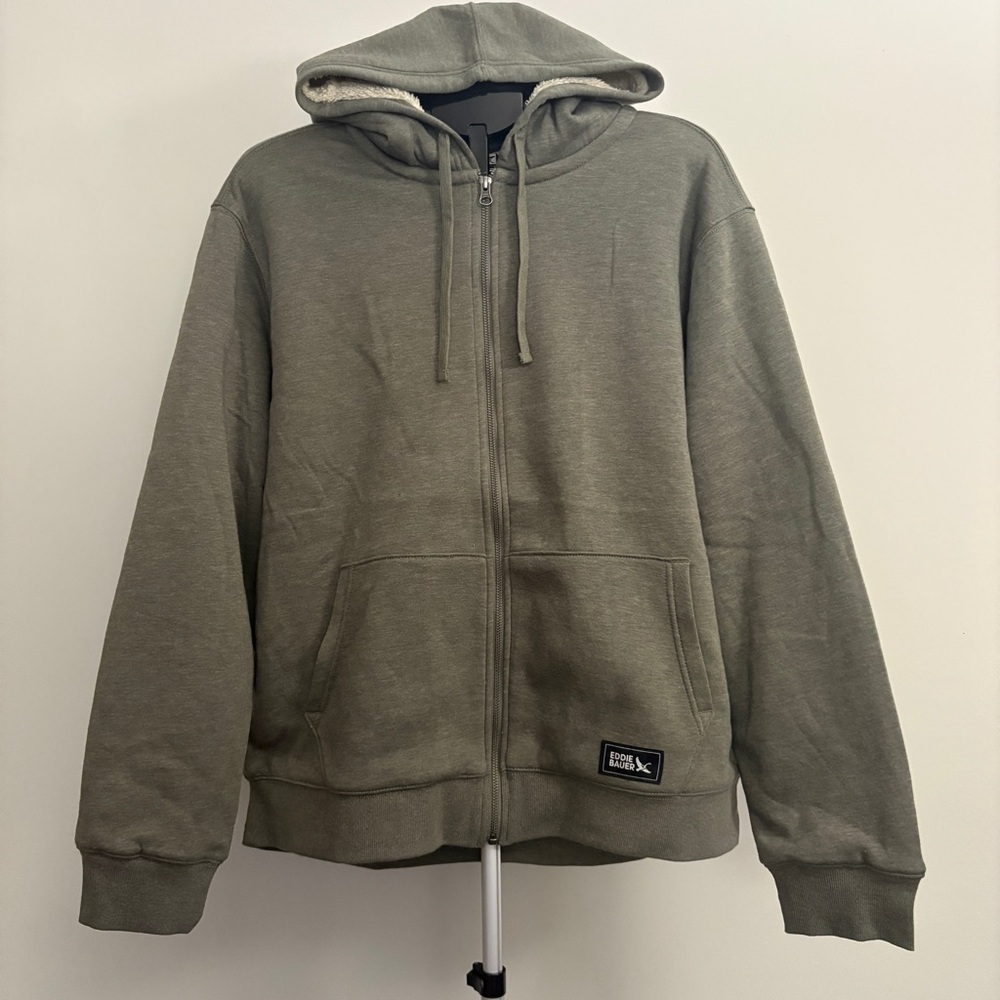 Eddie Bauer Olive Green Zip Up Sweater